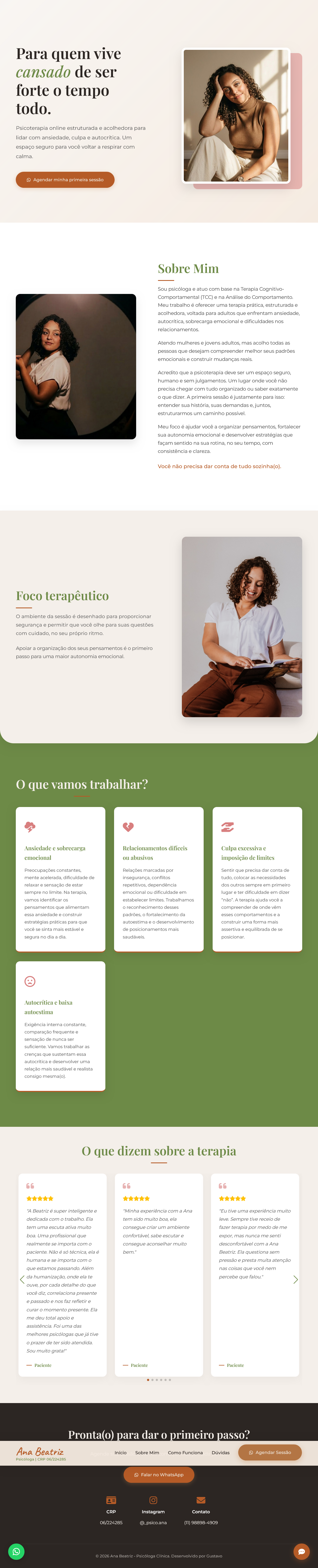 Preview da Landing Page Psico Ana